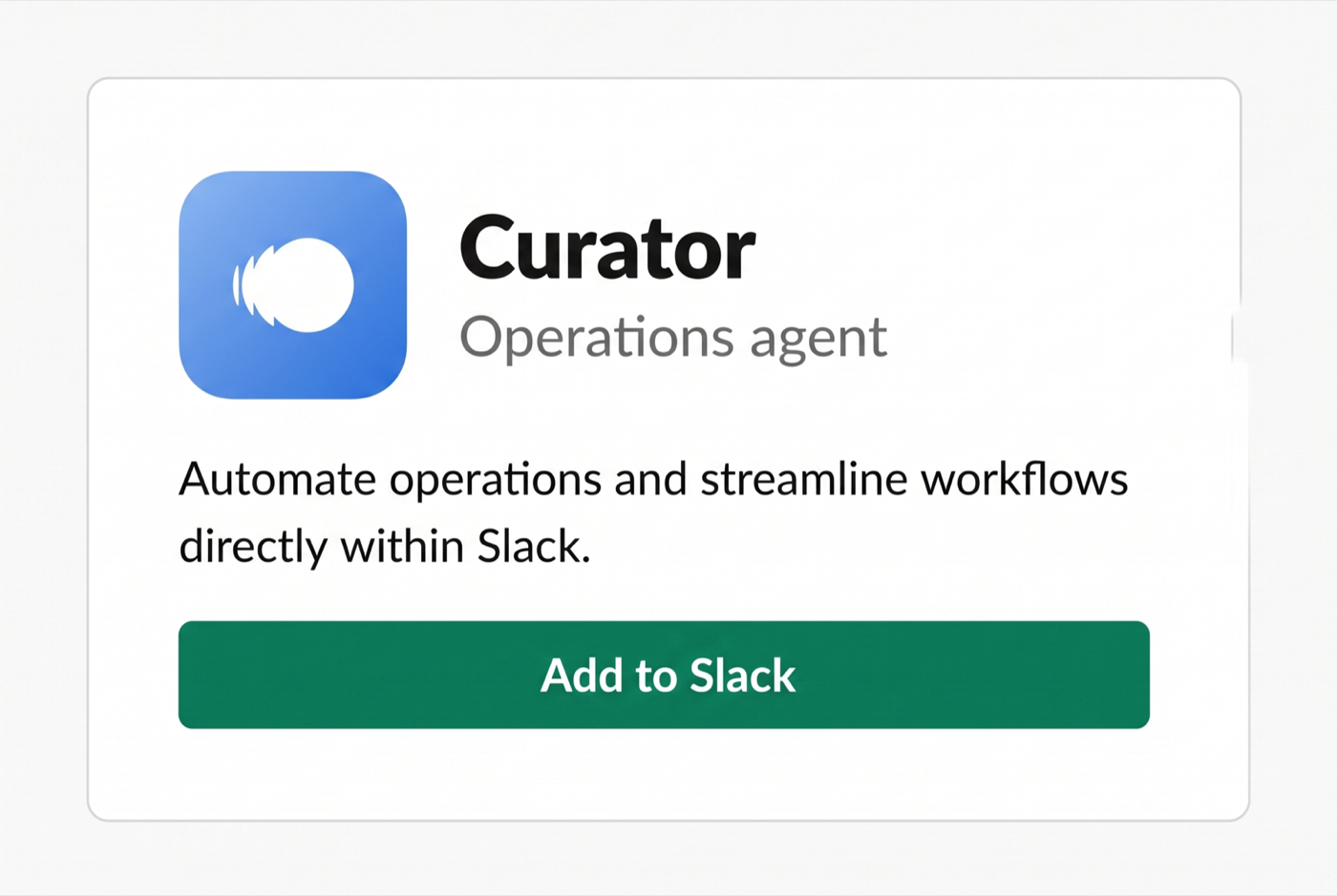 Invite Curator to a Slack channel
