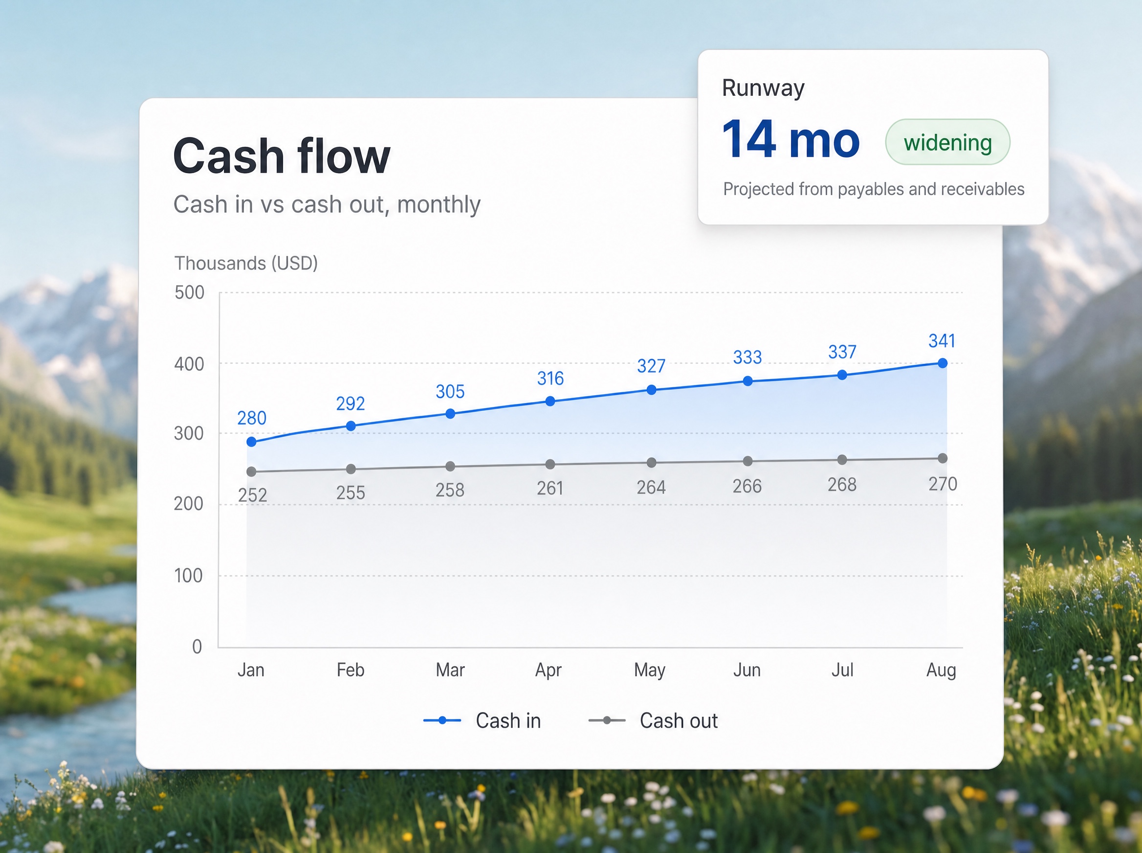 Cash flow and runway